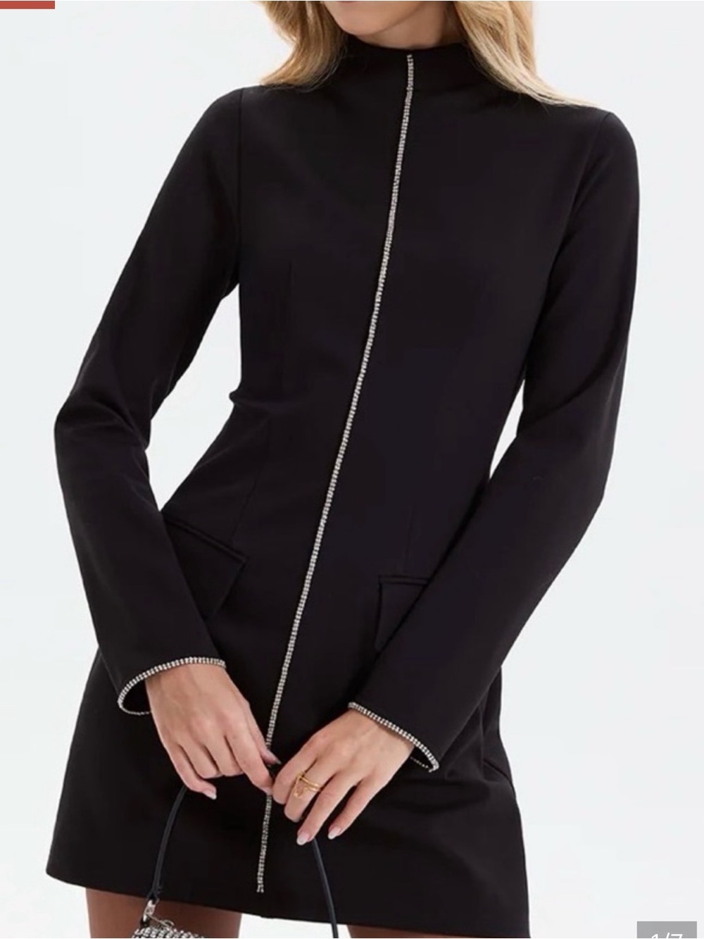New Commense rhinestone embellished black dress
